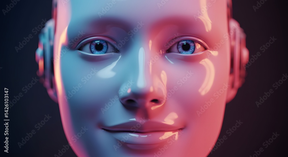 Ai robot face close up artificial intelligence technology Ai robot face close up artificial intelligence technology