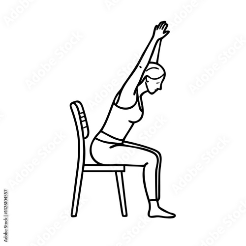 chair yoga pose icon, chair yoga pose line art - simple line art of chair yoga pose, perfect for chair yoga pose logos and icons