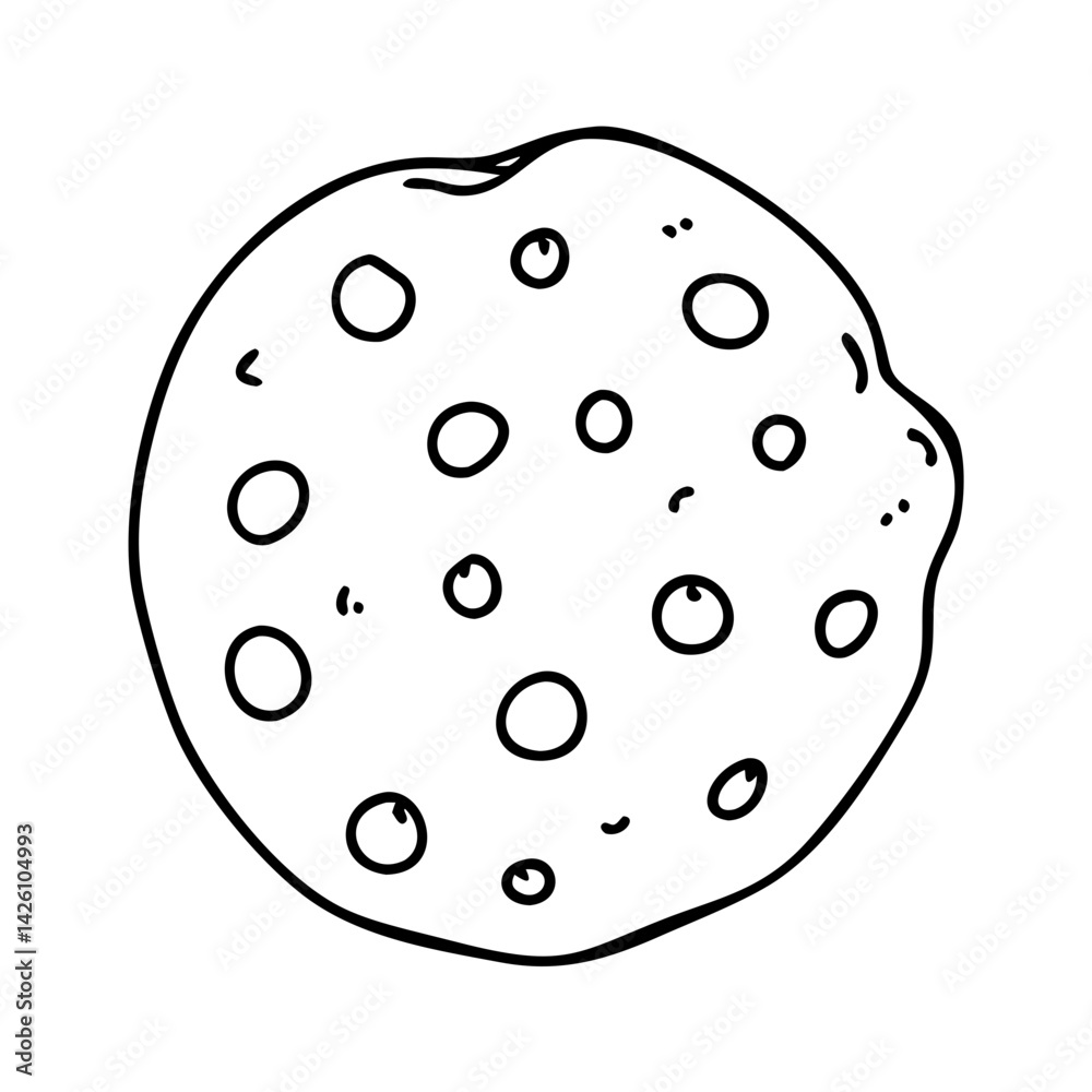 chocolate chip cookie icon, chocolate chip cookie line art - simple line art of chocolate chip cookie, perfect for chocolate chip cookie logos and icons chocolate chip cookie icon, chocolate chip cookie line art - simple line art of chocolate chip cookie, perfect for chocolate chip cookie logos and icons