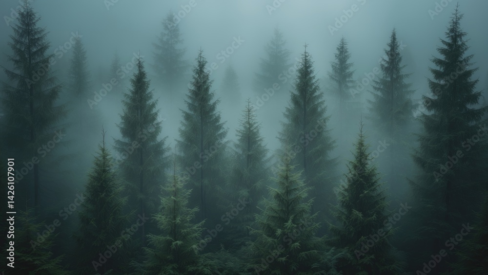 Fototapeta premium Stunning Mist in the Woods