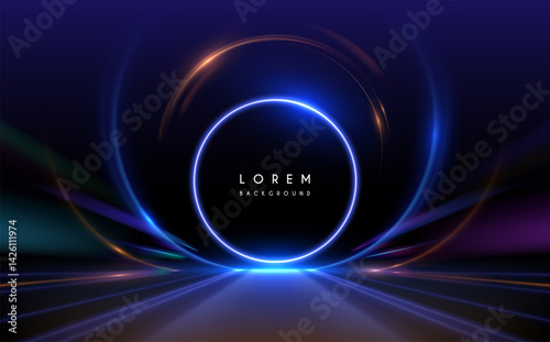 Light ring effect on black background