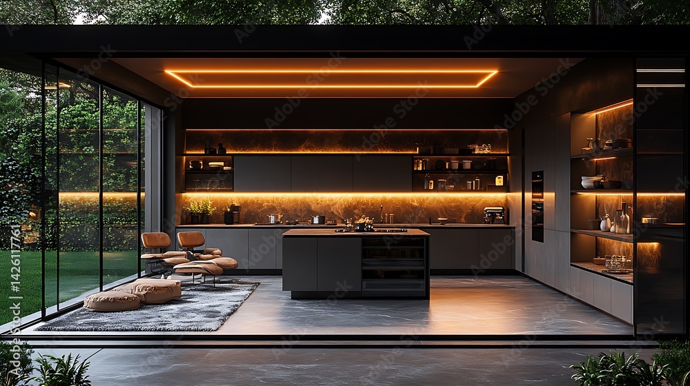 custom made wallpaper toronto digitalMinimalist kitchen meets elegant living area high resolution photo