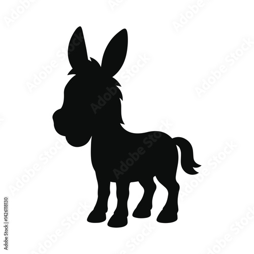 black and white donkey silhouette