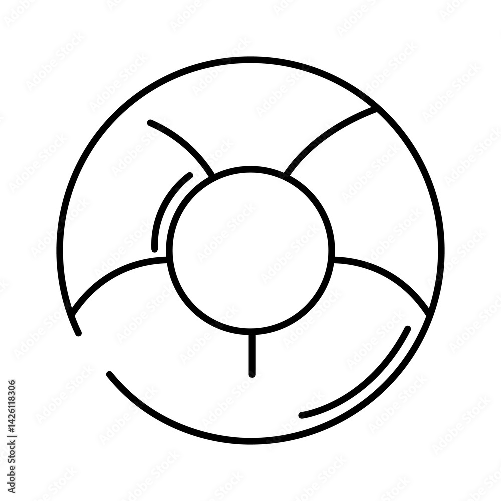 Illustration of swimming ring. Vacation or journey item.