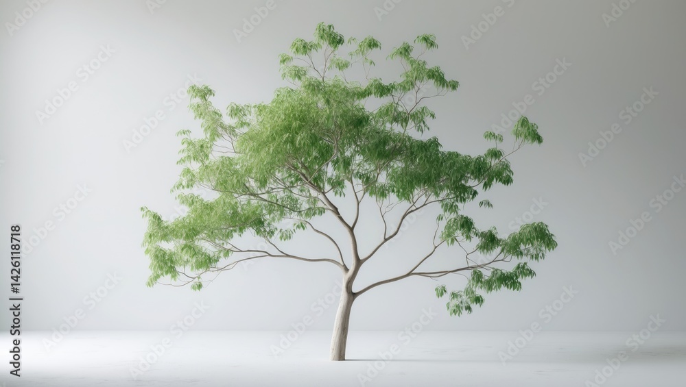 Obraz premium Green tree and eucalyptus tree isolated on background