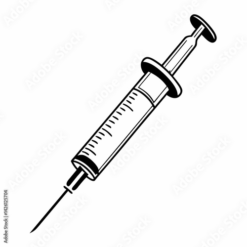 syringe on white background