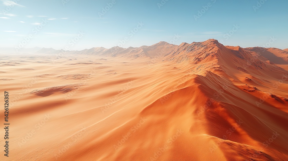 Naklejka premium Expansive Desert Landscape Under a Clear Sky