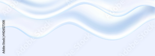 Liquid blue  vector dripping ice cream texture.Glossy sugary flow drip.