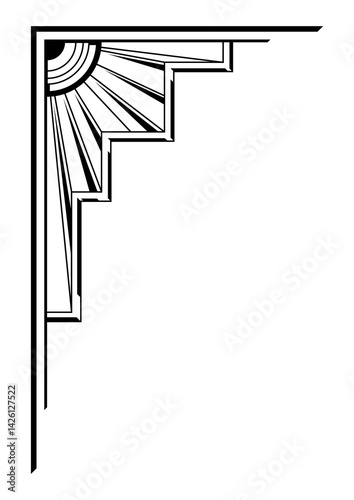 Obraz na płótnie Corner in art nouveau style. Decorative geometric element. w salonie