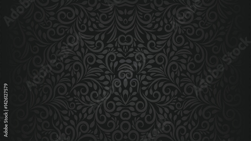 Dark floral damask pattern creates an elegant vintage backdrop