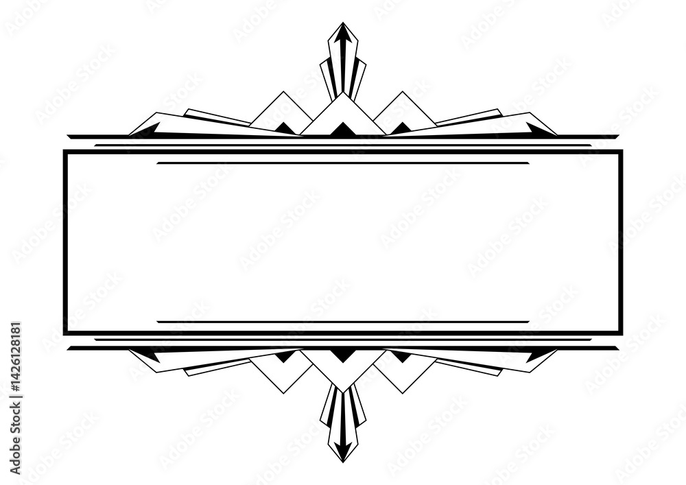 Frame in art nouveau style. Decorative geometric element.