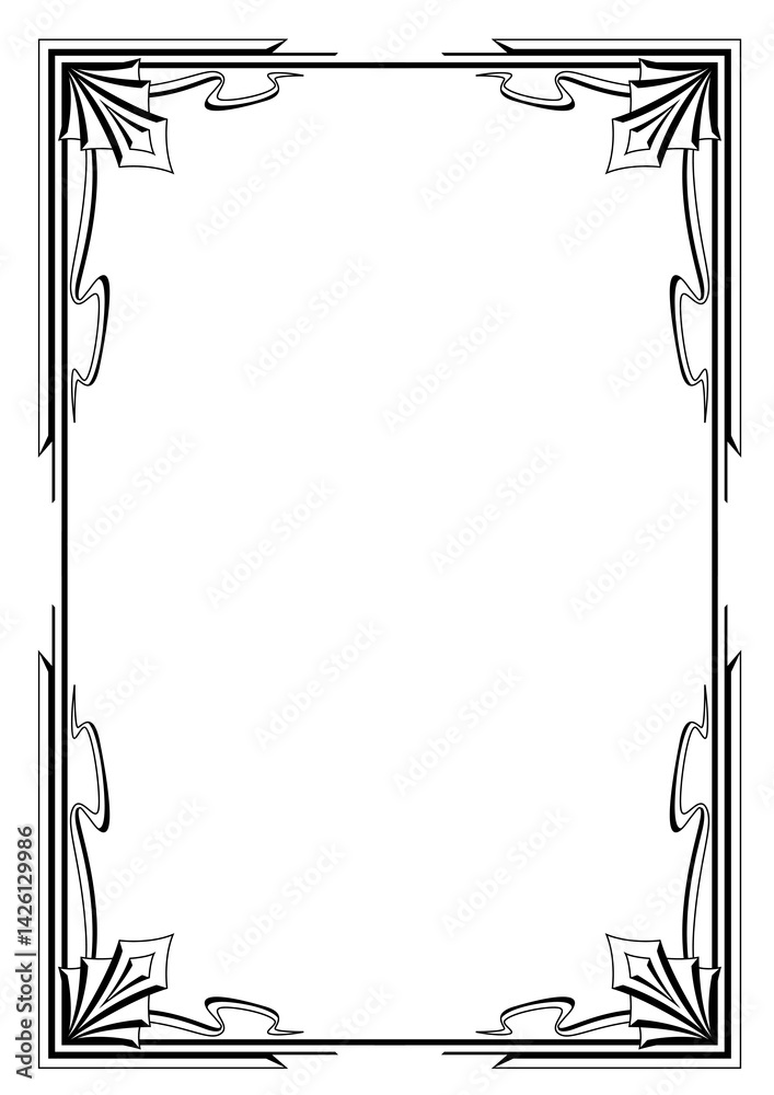 Frame in art nouveau style. Decorative geometric element.