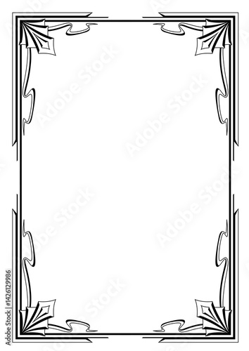 Obraz na płótnie Frame in art nouveau style. Decorative geometric element. w salonie