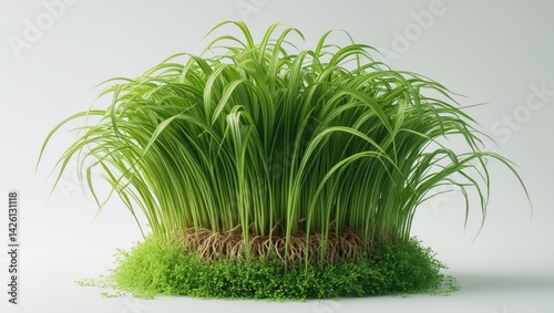 Green plant against a white background