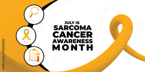 Vector illustration on the theme of Sarcoma Cancer awareness month observed each year during July.
