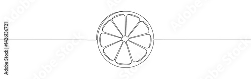 Orange, lemon, lime, grapefruit continuous one line drawing. Citrous symbol. Vector illustration.