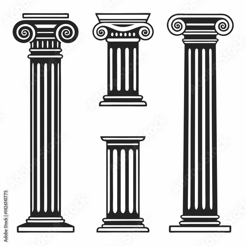 black silhouette icons classical music symbols