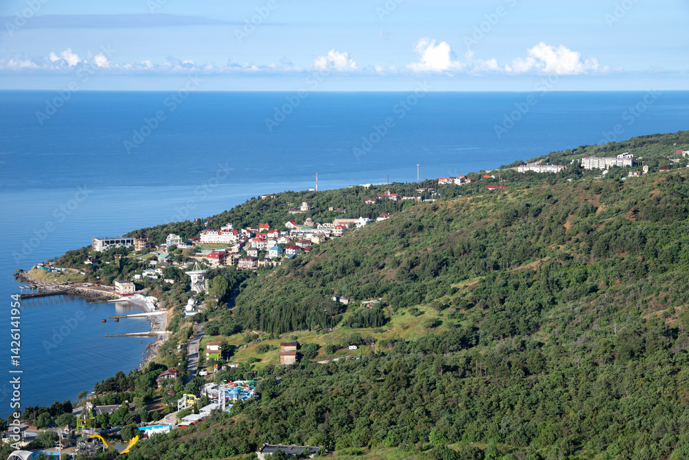 Top view of the village of Simeiz, Yalta district, Crimea Top view of the village of Simeiz, Yalta district, Crimea