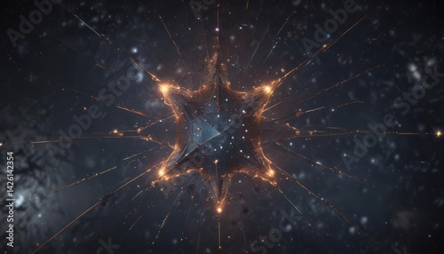 Interconnected constellations, geometric star formations,  astrology,  abstract,  constellation