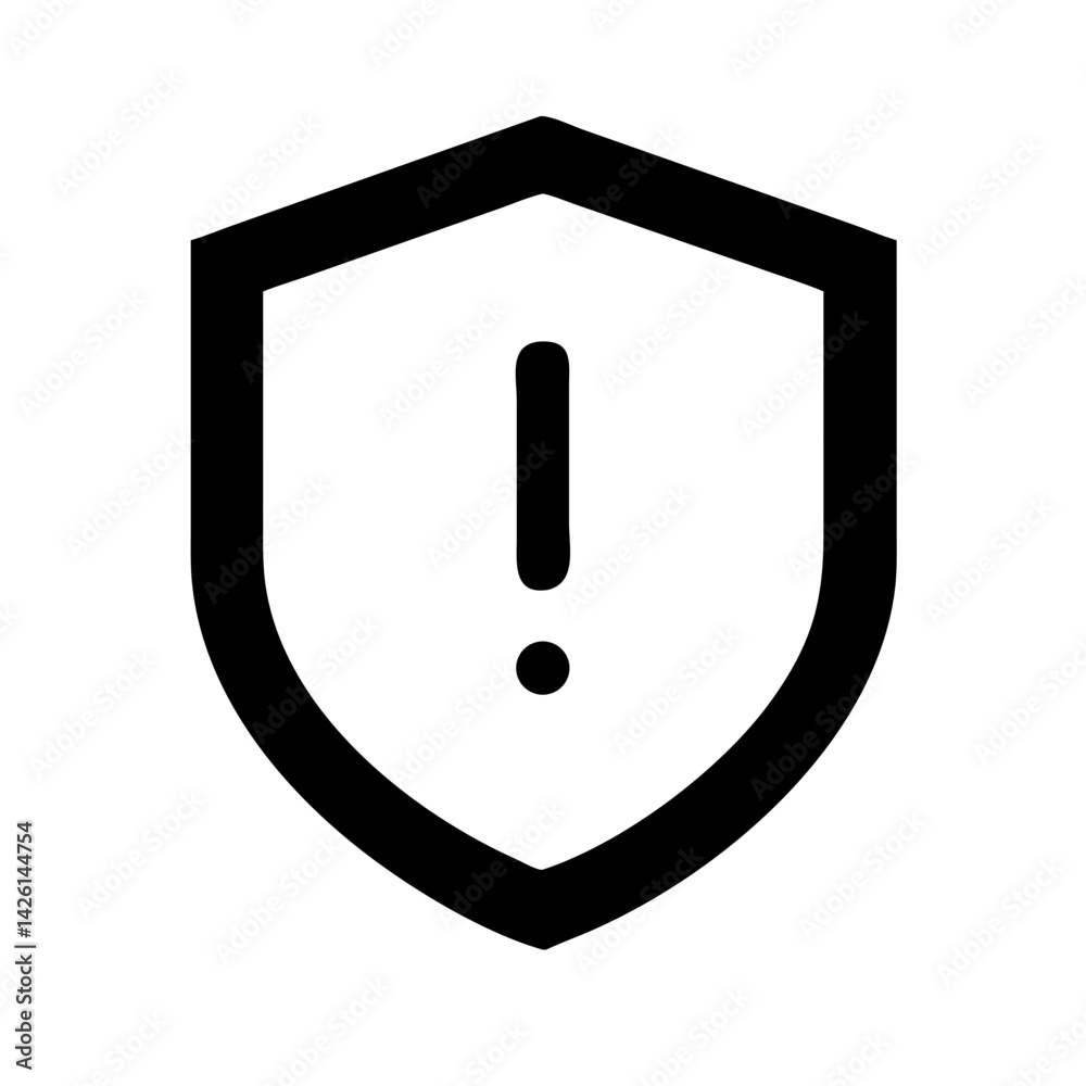 shield exclamation icon vector illustration shield exclamation icon vector illustration