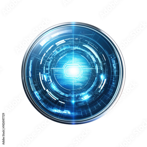 Futuristic Blue Technology HUD Interface Circle