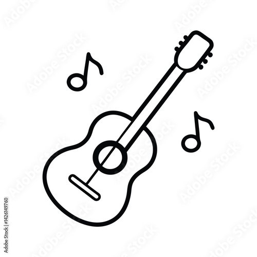 guitar icon vector illustration