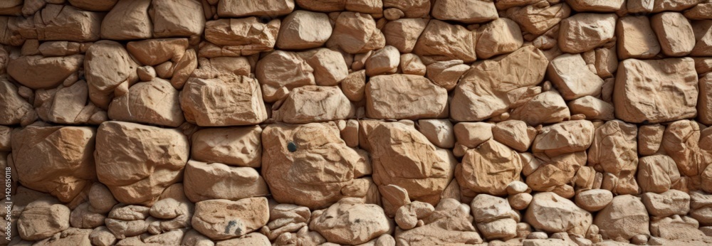 Fototapeta premium Warm beige rock wall, rough texture, earthy tones, abstract background , mineral, background, cliff