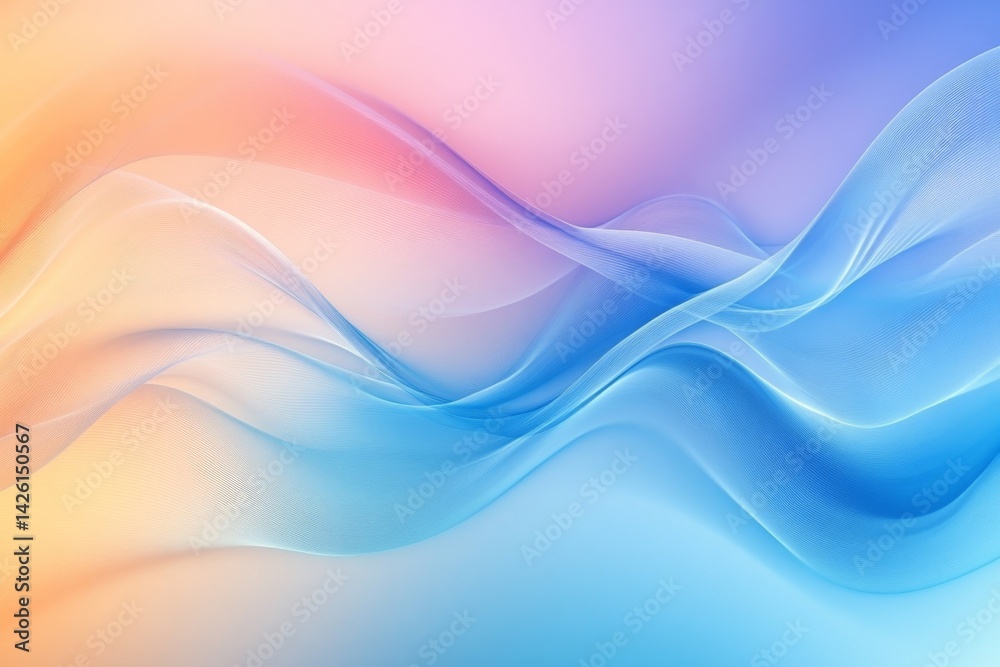 Soft pastel waves create a tranquil and calming abstract background suitable for various designs Soft pastel waves create a tranquil and calming abstract background suitable for various designs