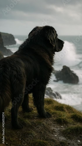 Majestic Coastal Newfoundland Dog