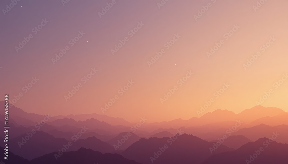 Obraz premium Breathtaking sunset over mountain range nature landscape photography serene environment panoramic view tranquility and beauty