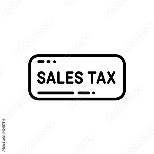 Sales Tax Icon in Minimalist Style on White Background  