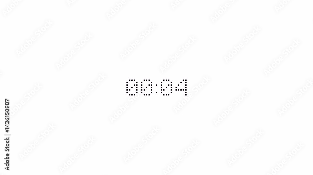 Ten seconds countdown animation from 10 seconds to 0 seconds with alpha channel, Ten seconds countdown timer on a transparent background