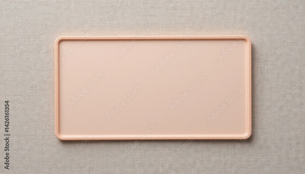 Fototapeta premium Minimalist design action featuring nude color tray indoor setting photography soft lighting aesthetic appeal