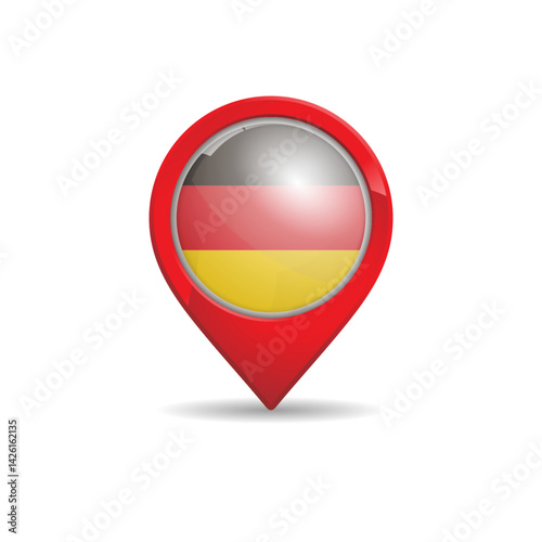 Free Download Realistic Germany flag with map pin vector illustration - GFXLoad