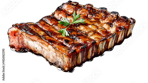 BBQ Meat Delight on Delicious assorted skewers of grilled meat. transparent background