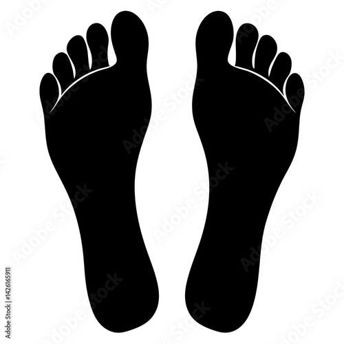 Simple Human Feet Silhouette Illustration