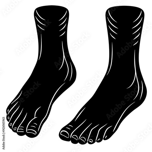 Pair of Black Silhouette Feet Design