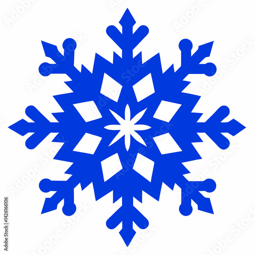 Blue Snowflake Silhouette Vector Set
