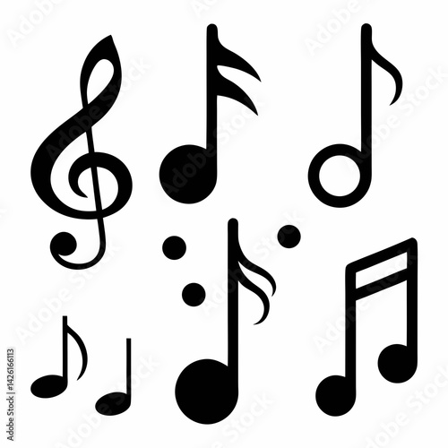 Classic Black Musical Notes Art