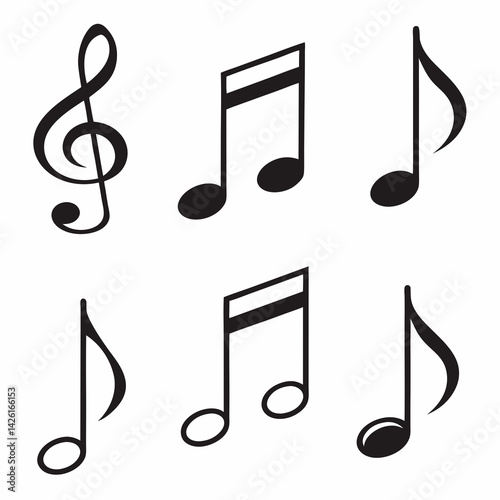Silhouette Musical Notes Collection