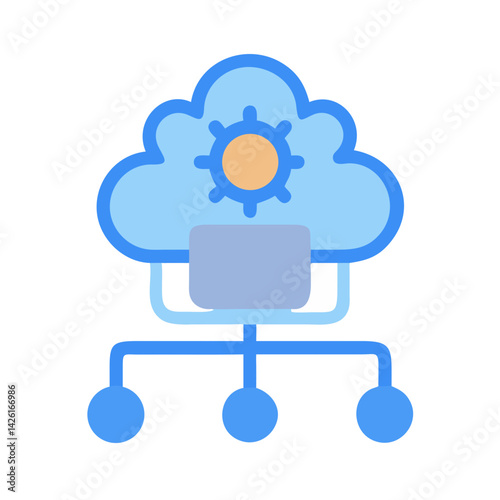 Cloud infrastructure automation icon, cloud service management concept