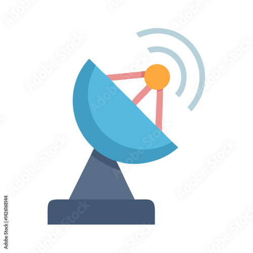 Satellite Dish Icon: Communication, Broadcast, Signal, and Technology