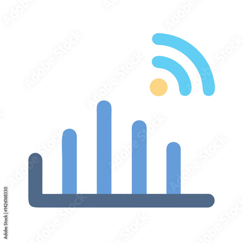 Wireless Signal Strength Illustration on a Black Background