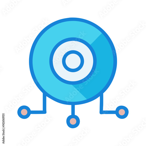 Data Node Connection: Network, Cloud, and Server Blue