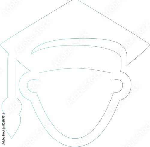 graduation cap thick outline icon 
