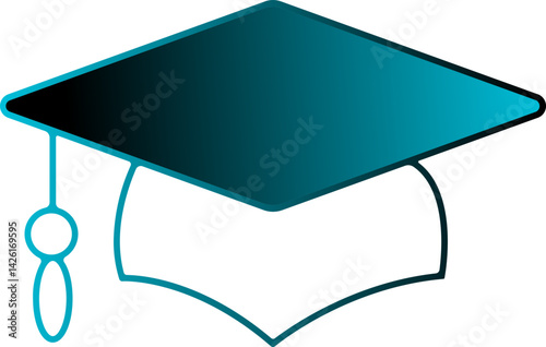 User Male Graudate Cap Gradient Outline Icon