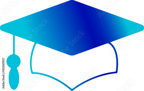 University Graduation Cap Gradient Fill Icon