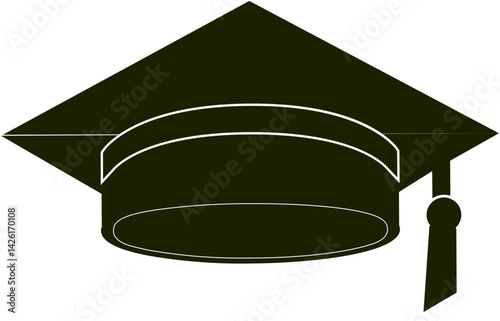 Graduation Line Cap In Filled Icon