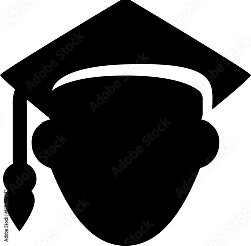 Male Graduate Cap In Filled Icon