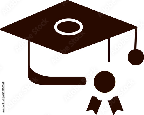 Graduation Badge Outline And Filled Icon